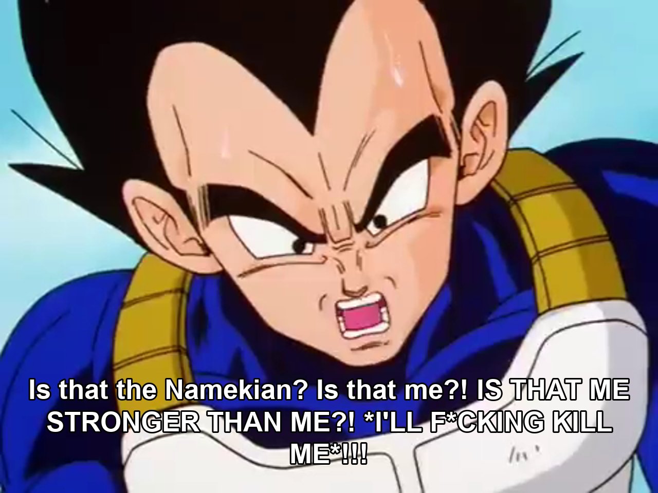 Hold on a sec what the hell am I sensing? / Is that the namkian? / Is that me? / Is that me stronger than me? / I will fuckin kill me