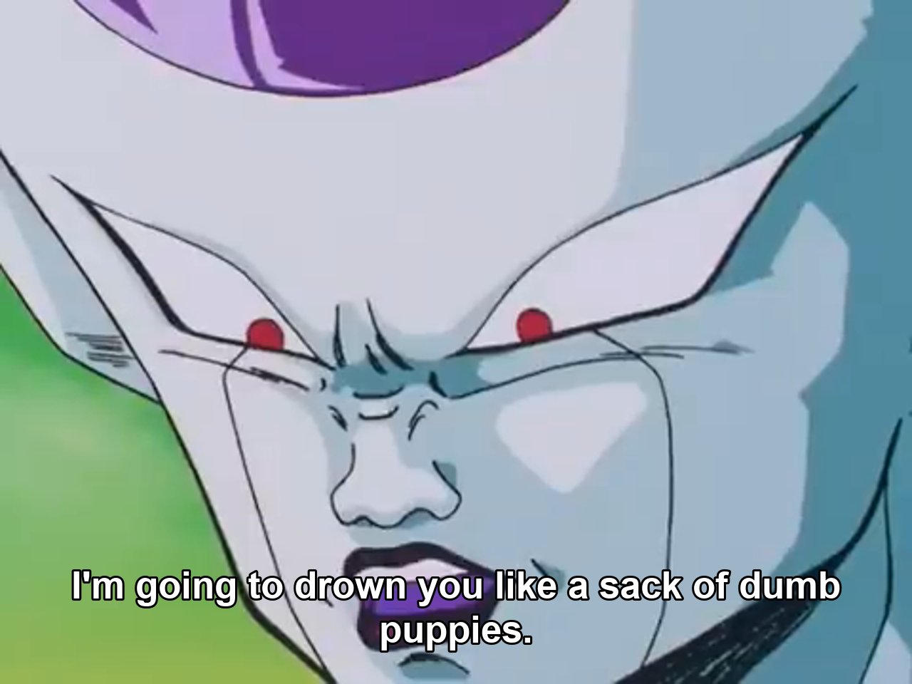 I'm going to drown you. I'm going to drown you like a sack of dumb puppies.