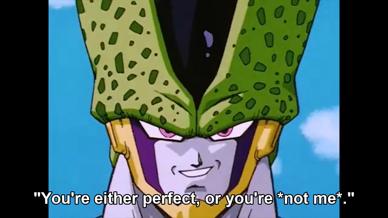 You are either perfect or not me.